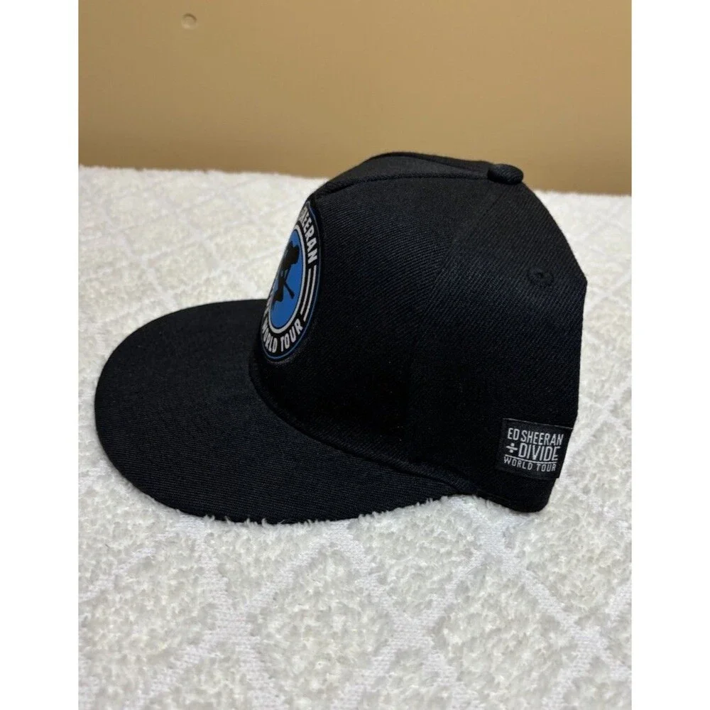 Ed Sheeran Divide World Tour Music Concert Embroidered Patch Black Snap Back Hat